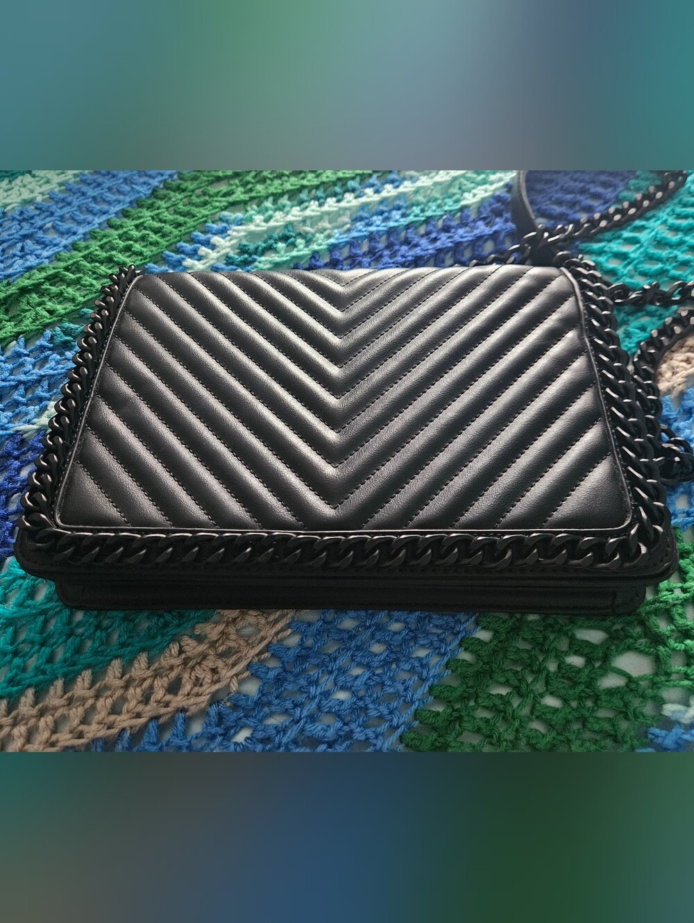 Aldo Greenwald Bag In Black, Shoulder or Crossbody. Zipper Missing Pull!